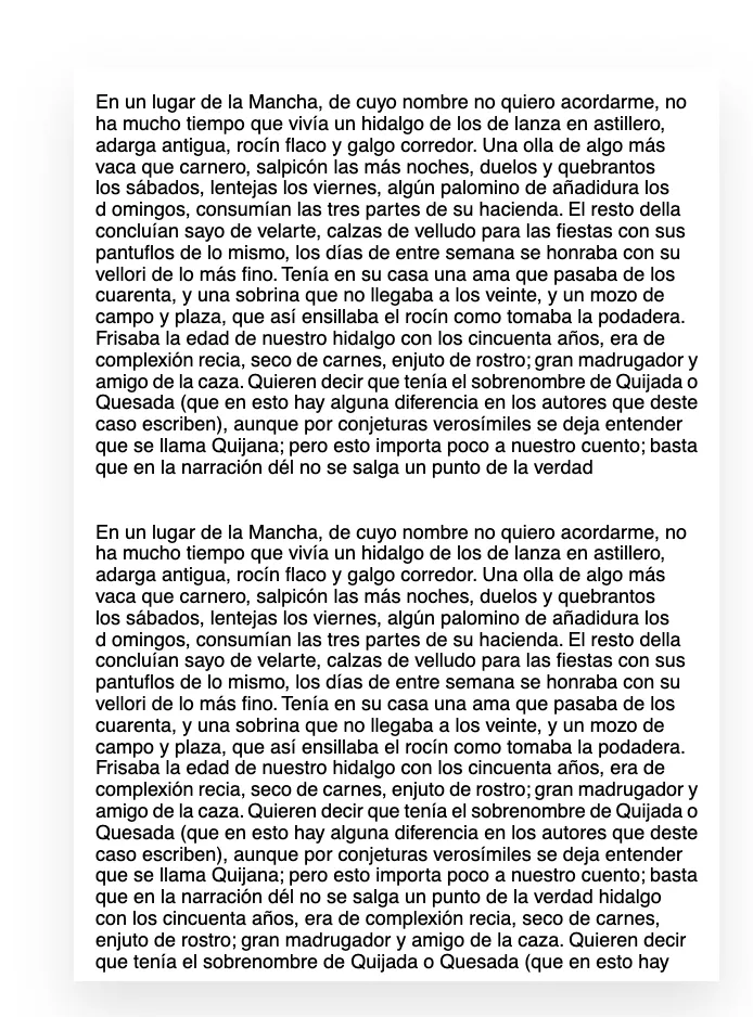 Sem utilizar wrap false